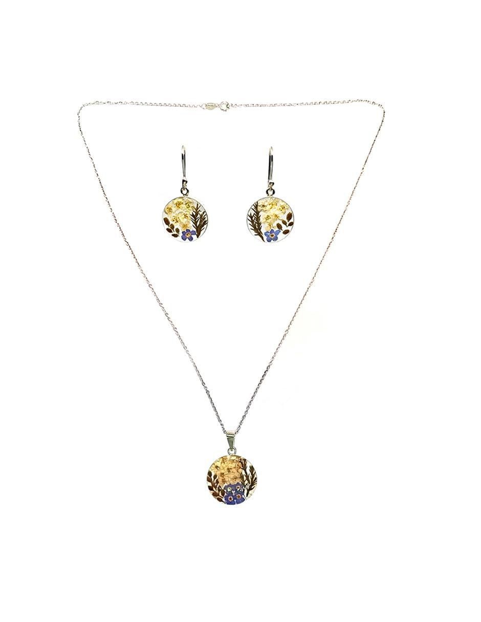 Aretes y collar redondo Petick Ramo de Novia de plata p 925 5