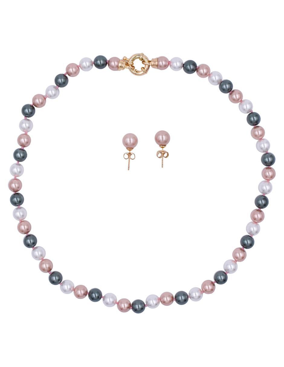 Aretes y collar circular Arette Perlas de Mallorca 1