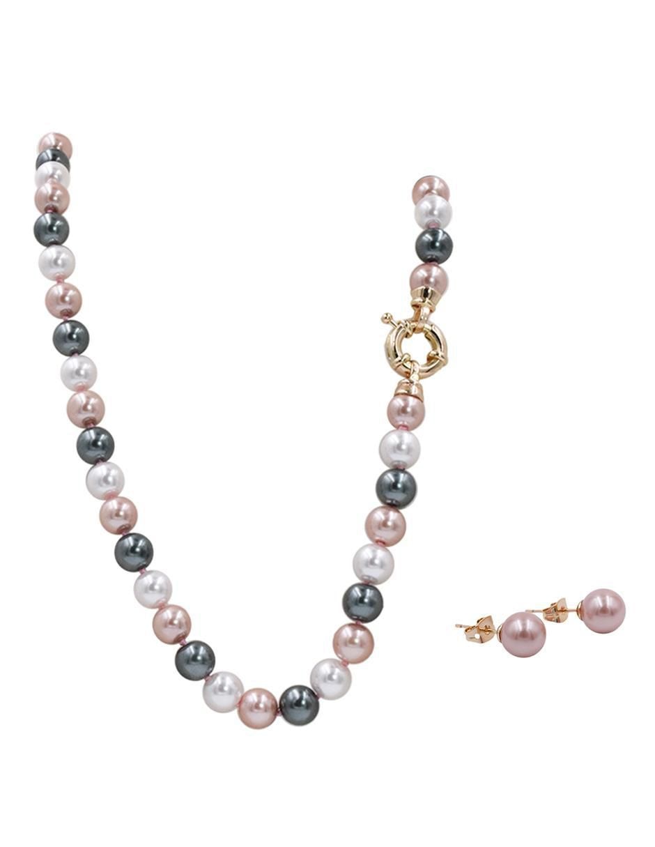 Aretes y collar circular Arette Perlas de Mallorca 2