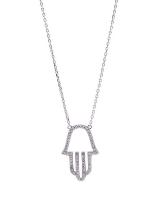 Collar con dije de mano de fátima de plata P 925
