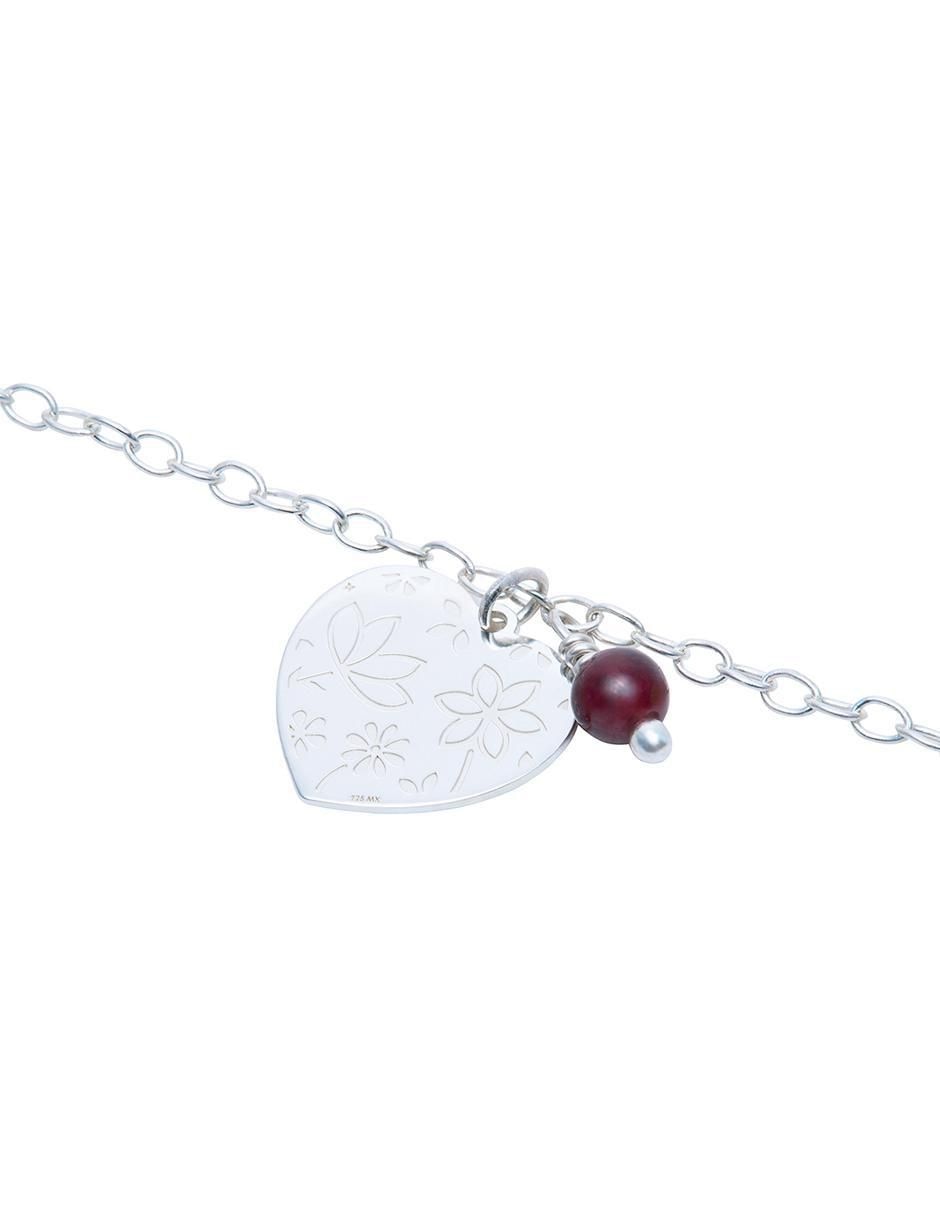 Pulsera de plata con granate p 925 Querer
