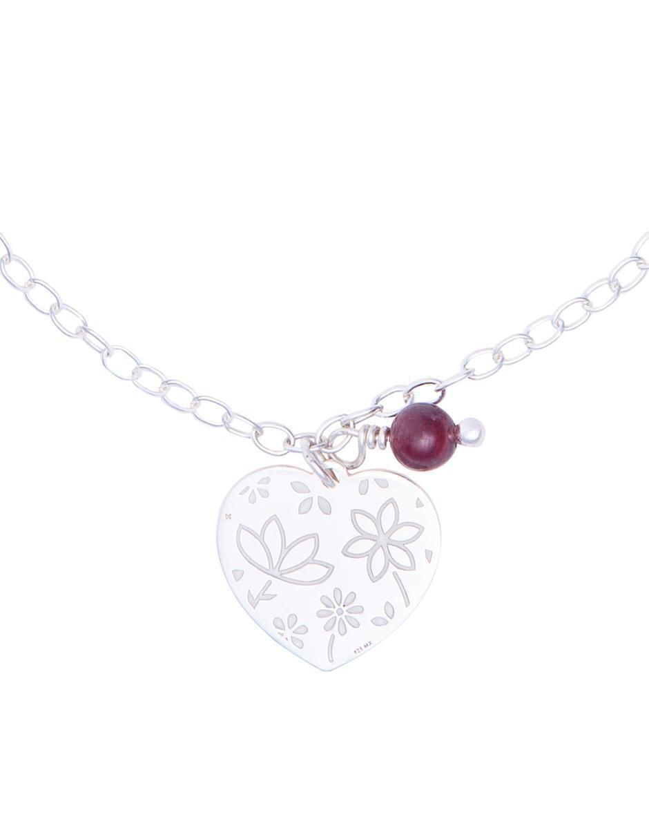 Pulsera de plata con granate p 925 Querer