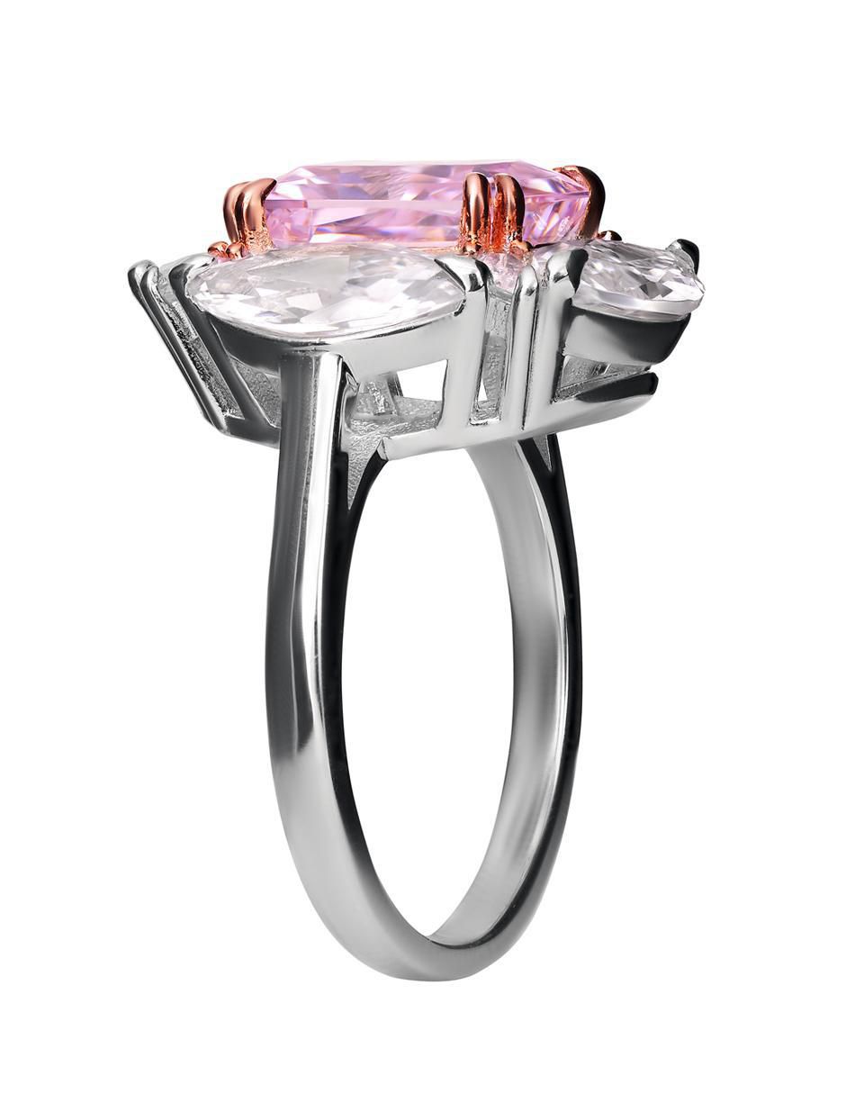 Anillo ovalado P 925 de plata zirconia