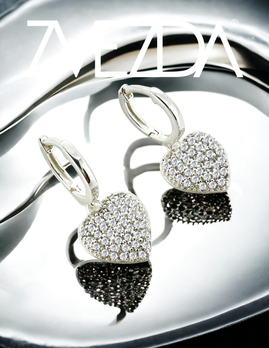 Aretes de corazón Corazón de plata P 925 2