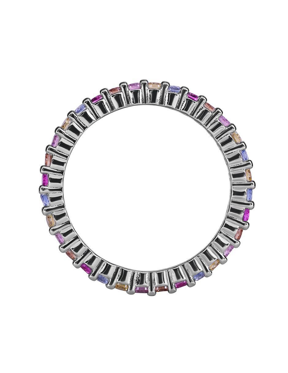 Anillo redondo Kaide P 925 de plata zirconia 4