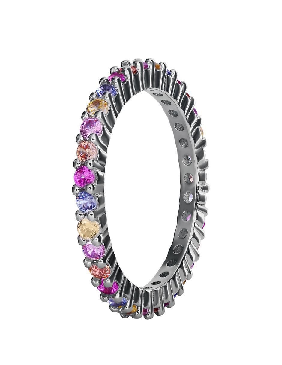 Anillo redondo Kaide P 925 de plata zirconia 3