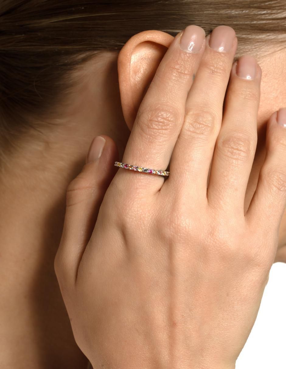 Anillo redondo Kaide P 925 de plata zirconia 2