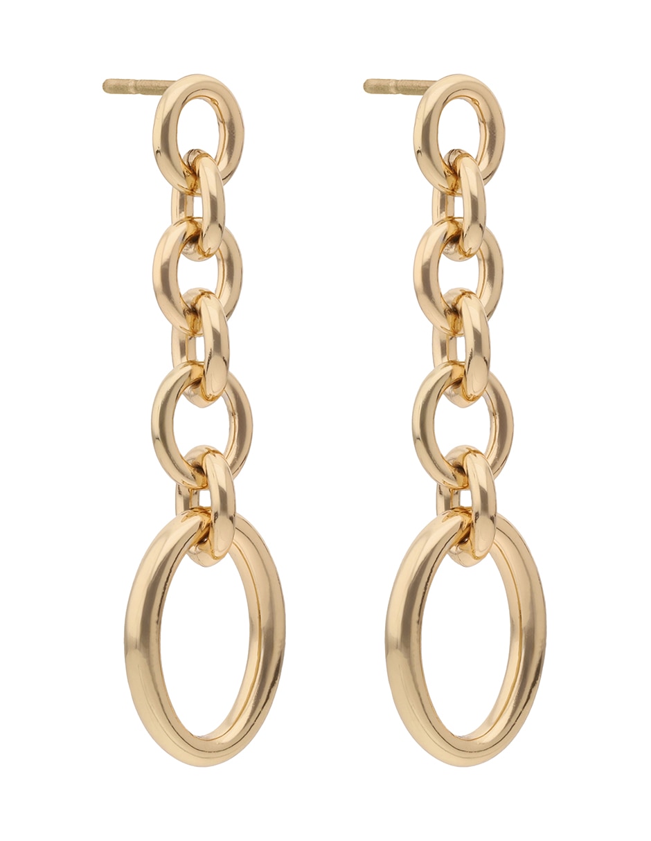 Aretes de eslabones Evelyn con acabado brillante 2