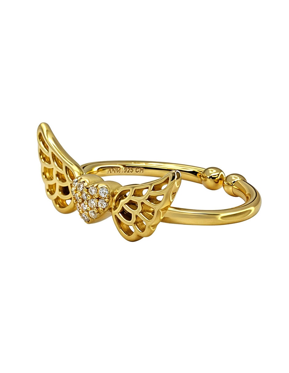 Anillo de corazón Eterna P 925 de plata circonita pavé