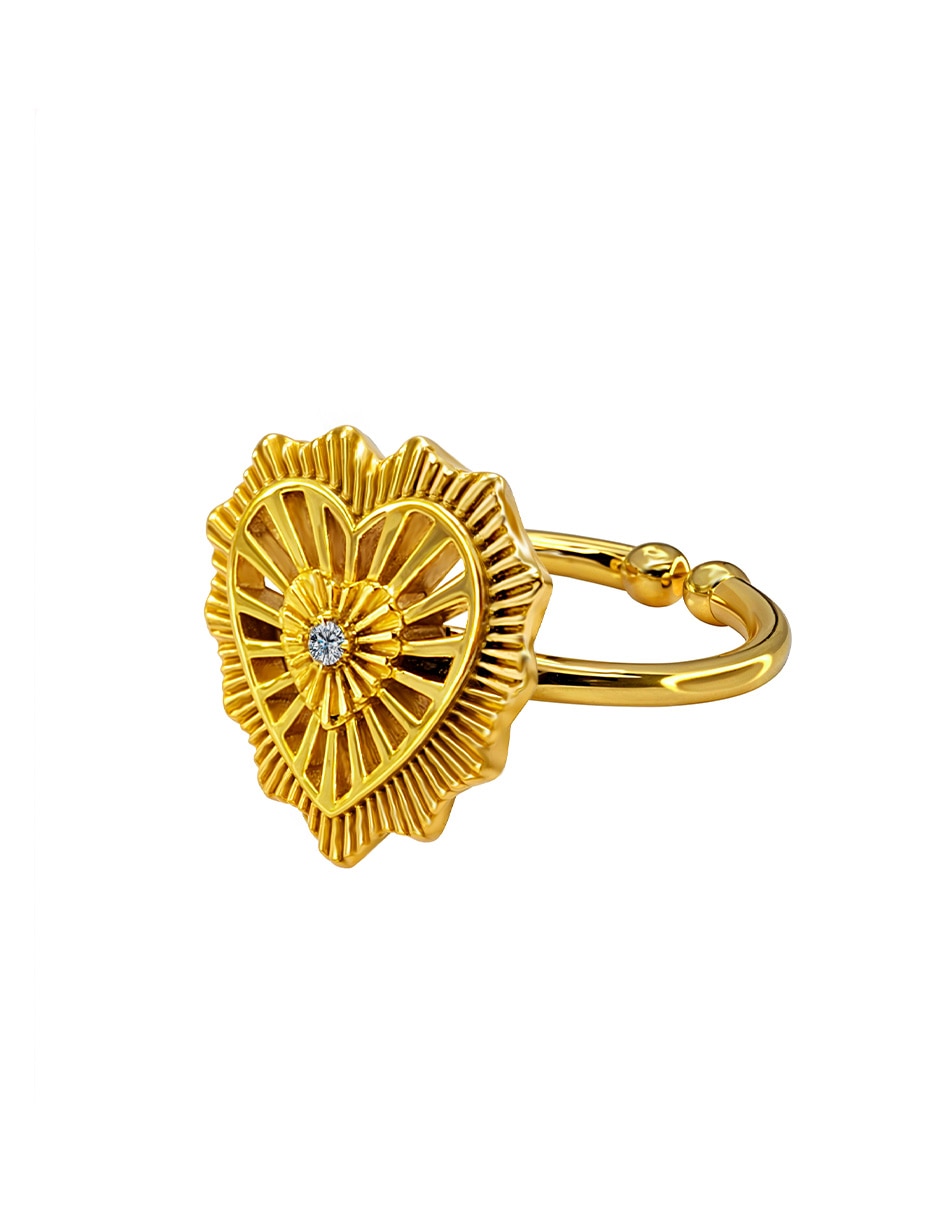 Anillo de corazón Eterna P 925 de plata zirconia pulido