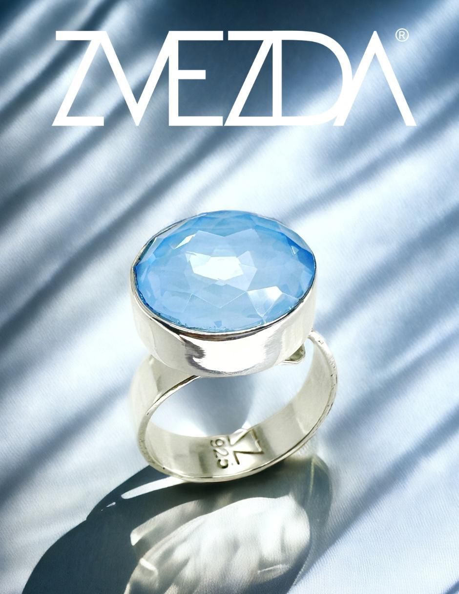 Anillo redondo Argenta P 925 de plata cristal 4