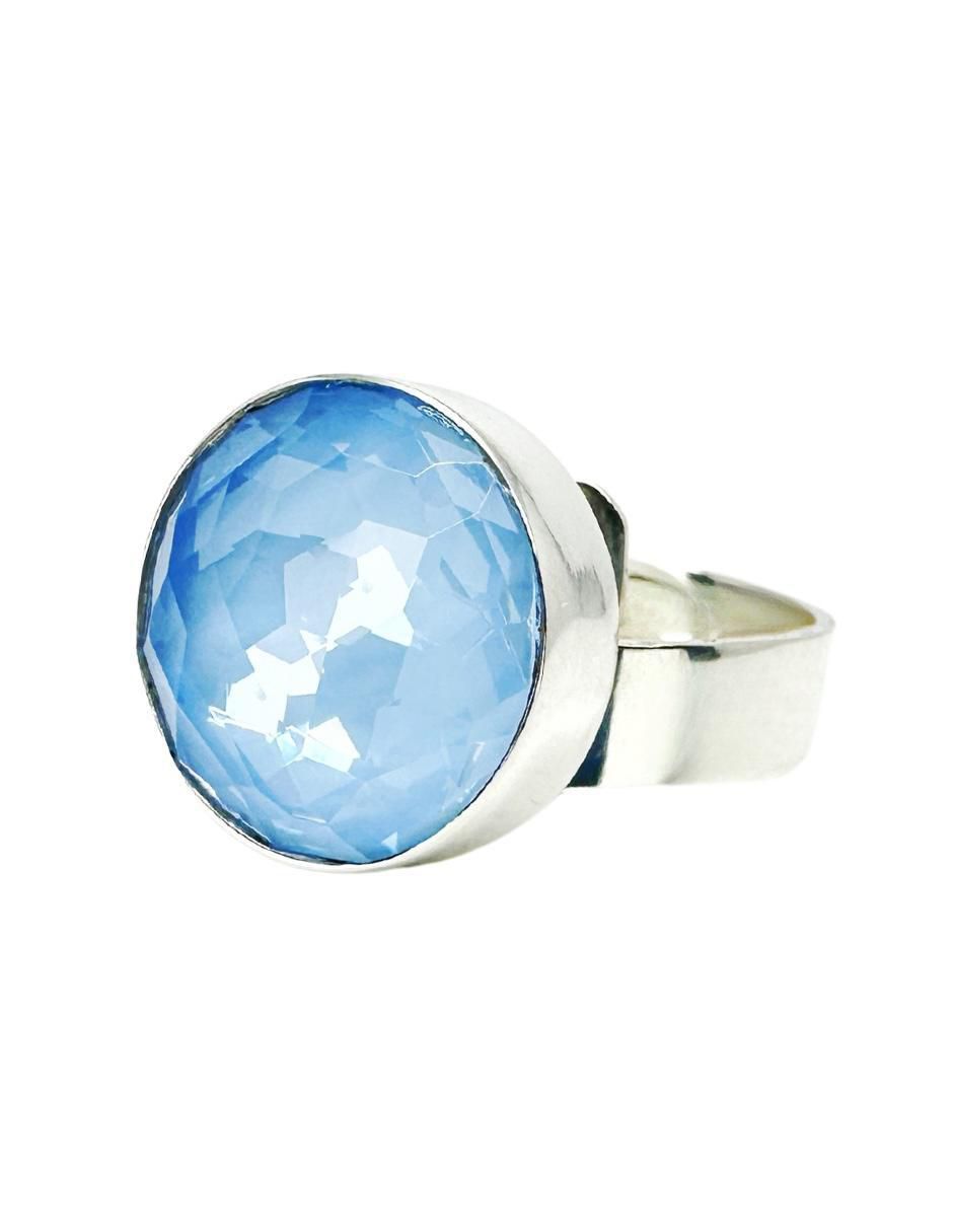 Anillo redondo Argenta P 925 de plata cristal 3