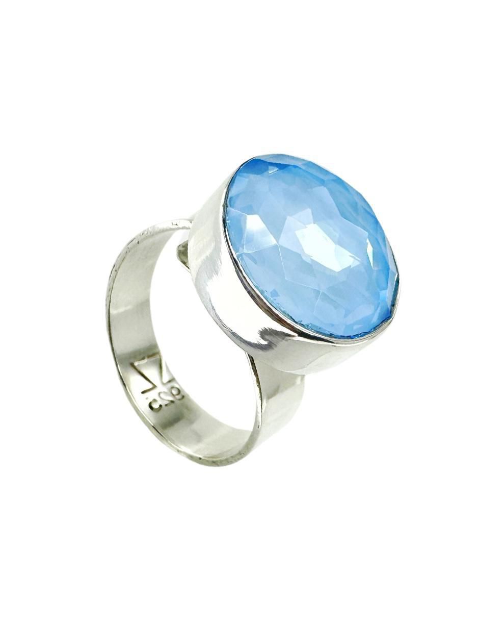 Anillo redondo Argenta P 925 de plata cristal 2