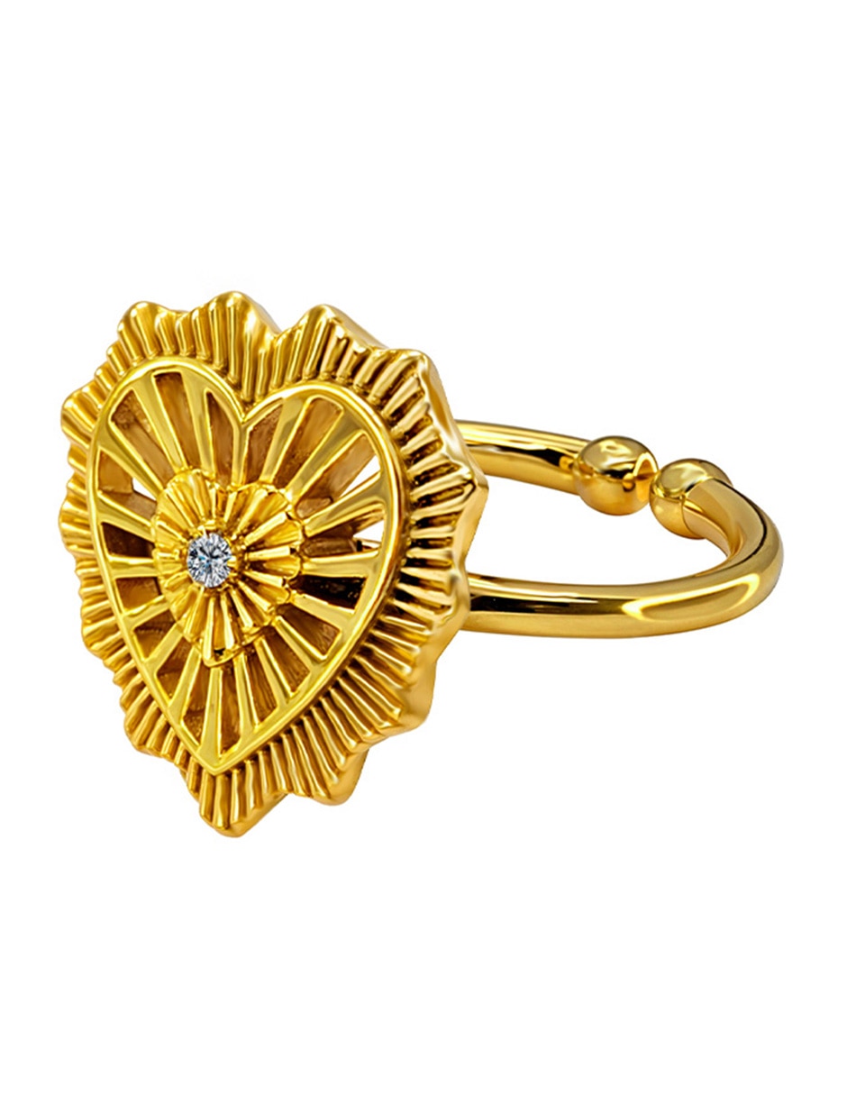 Anillo de corazón P 925 de plata zirconia pulido Anillo de corazón P 925 de plata zirconia pulido