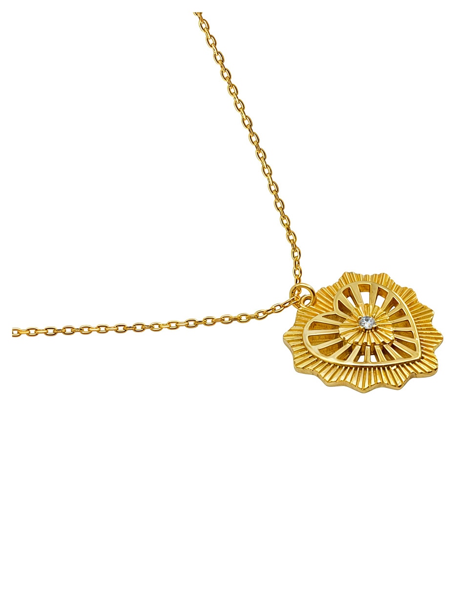 Collar con dije de corazón Eterna de plata 14 K Collar con dije de corazón Eterna de plata 14 K