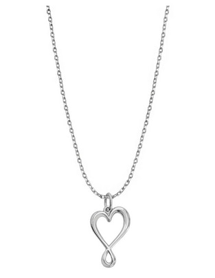Colgante de corazón garabatos de plata P 925 Colgante de corazón garabatos de plata P 925