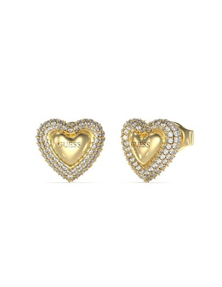 Aretes de corazón con acabado brillante