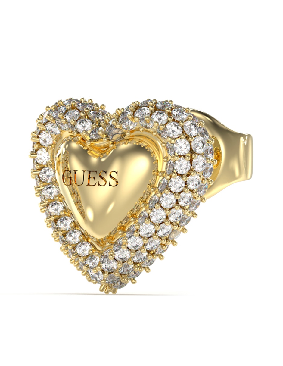 Aretes de corazón con acabado brillante 2