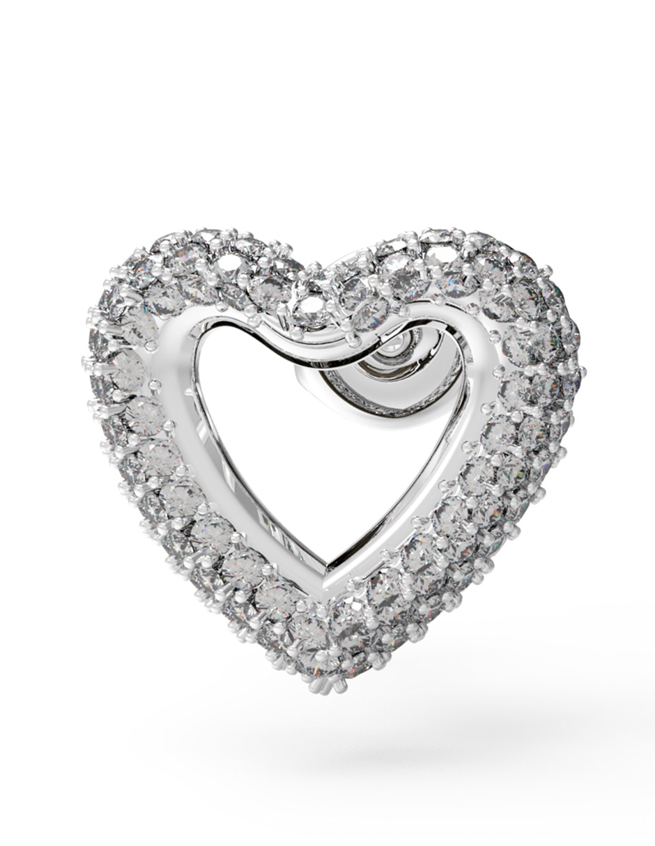 Aretes de corazón con acabado brillante 2