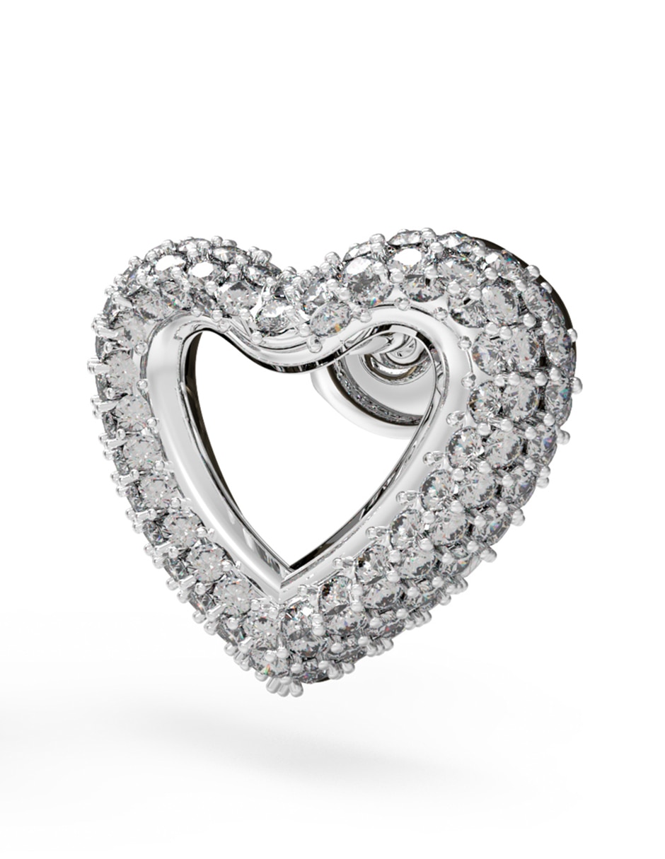 Aretes de corazón con acabado brillante 3