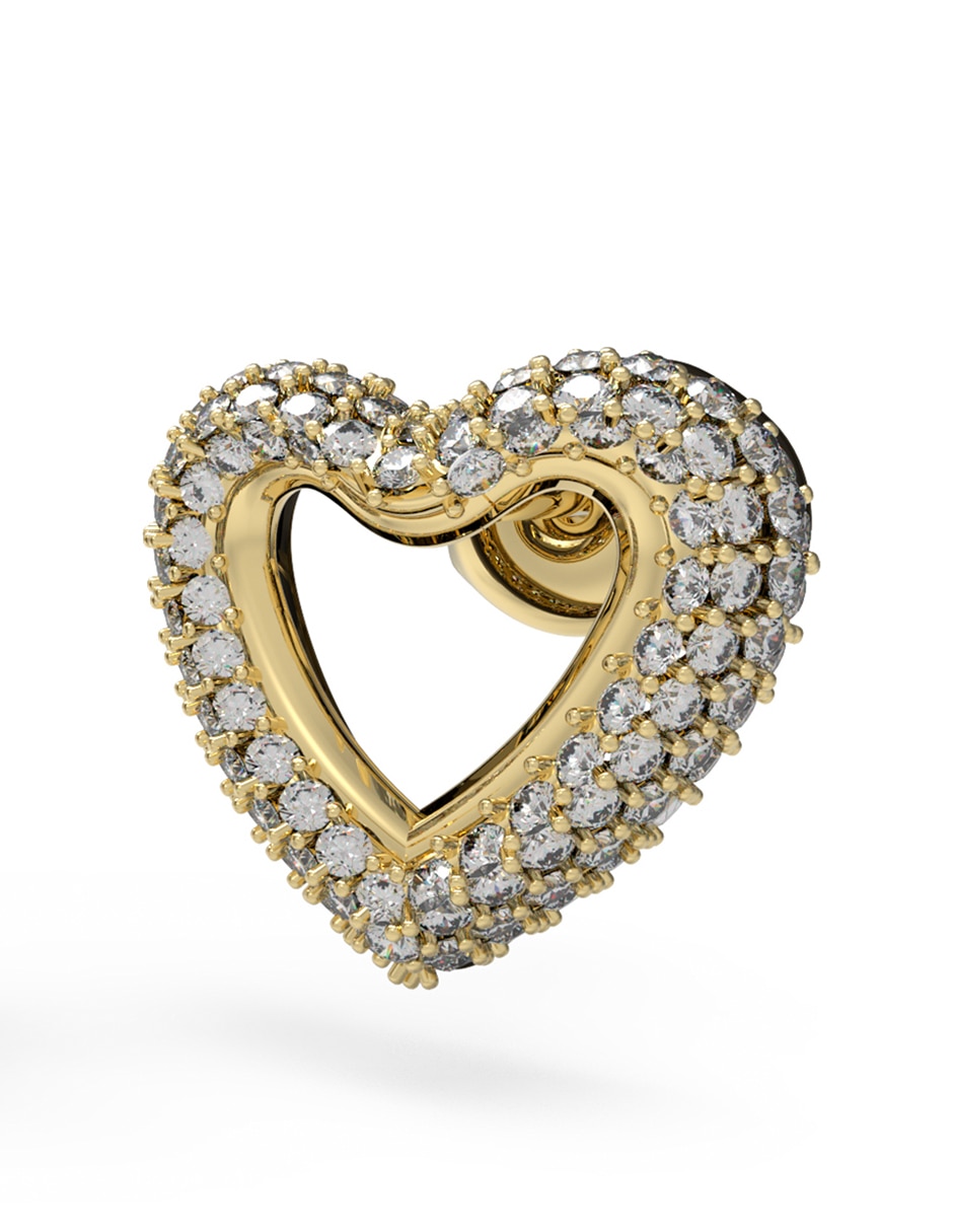 Aretes de corazón Beloved con acabado brillante 2