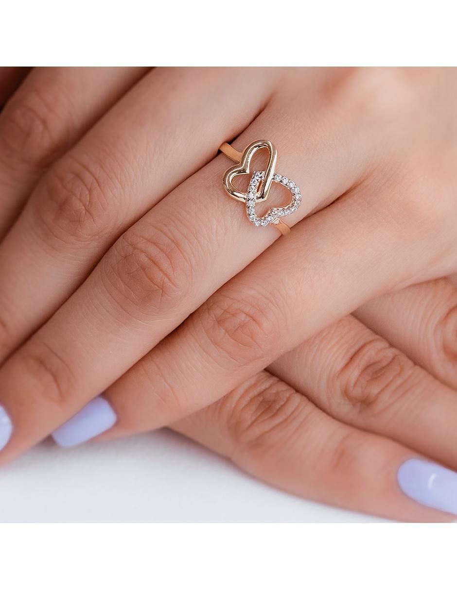 Anillo abba joyas de oro zirconia brillante