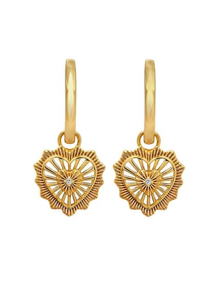 Aretes de corazón de plata P 925 con acabado pulido