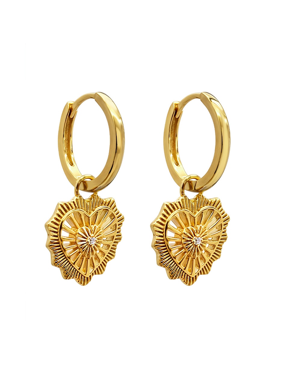 Aretes de corazón de plata P 925 con acabado pulido 2