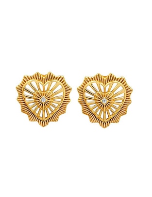Broqueles de corazón Eterna de plata P925 con acabado pulido zirconia Broqueles de corazón Eterna de plata P925 con acabado pulido zirconia