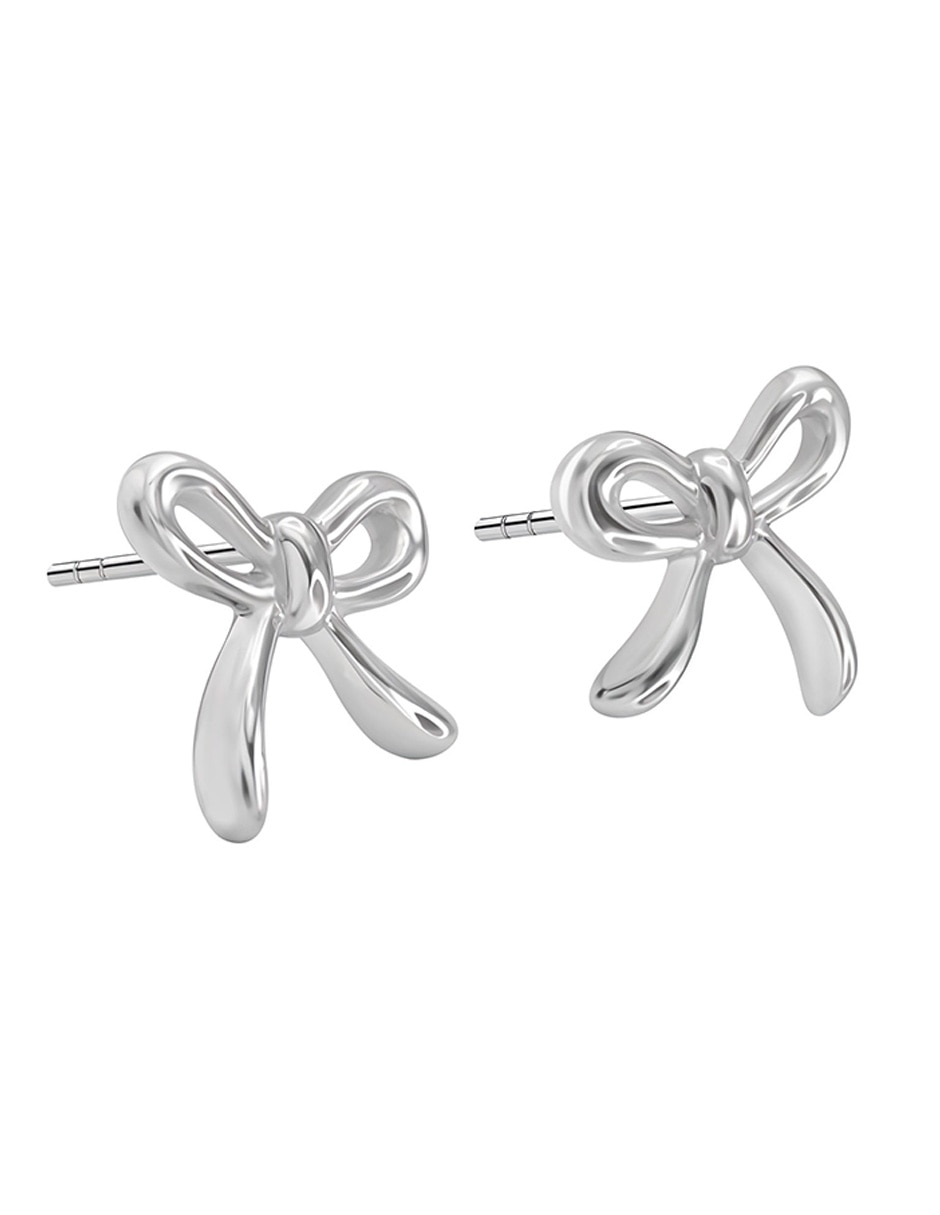 Broqueles de moño de plata P 925 con acabado plateado 2
