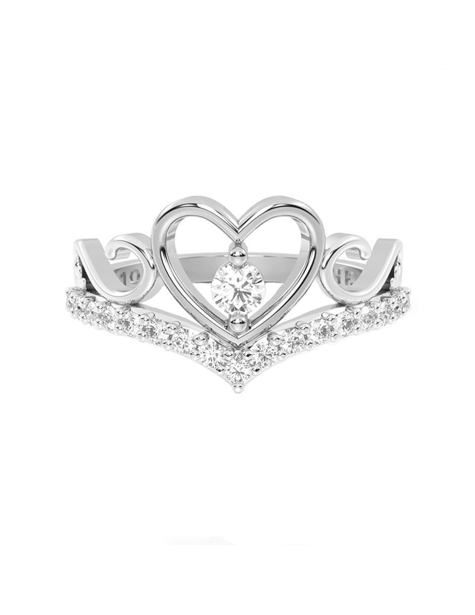 Anillo de corazón de oro zirconia brillante 1