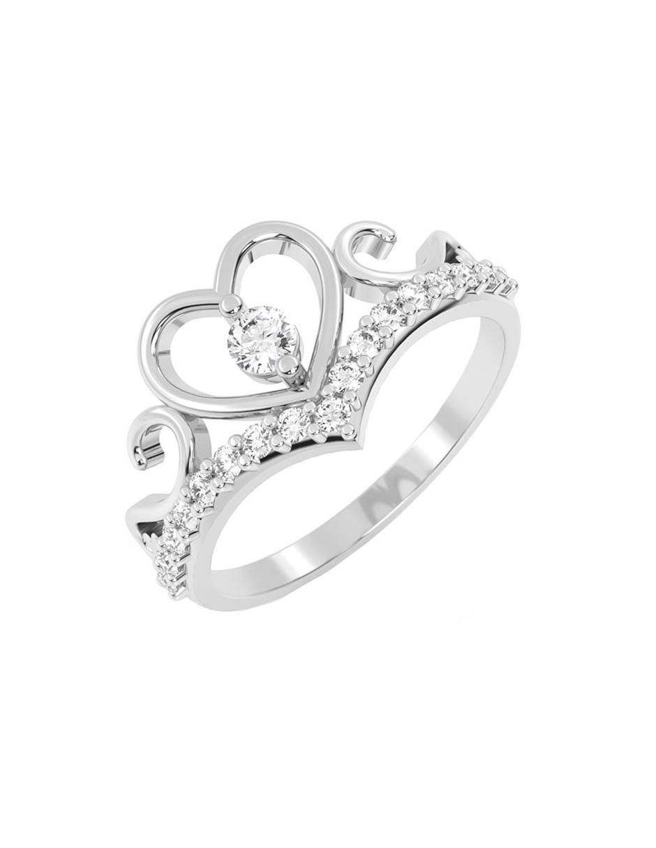 Anillo de corazón de oro zirconia brillante 2