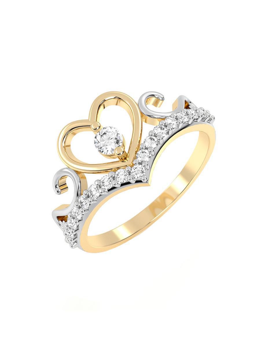 Anillo de corazón abba joyas de oro zirconia brillante