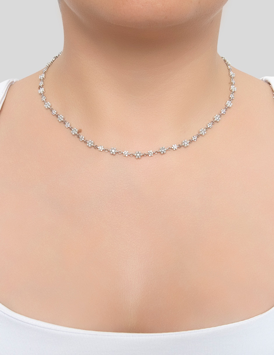 Collar de flor destellos