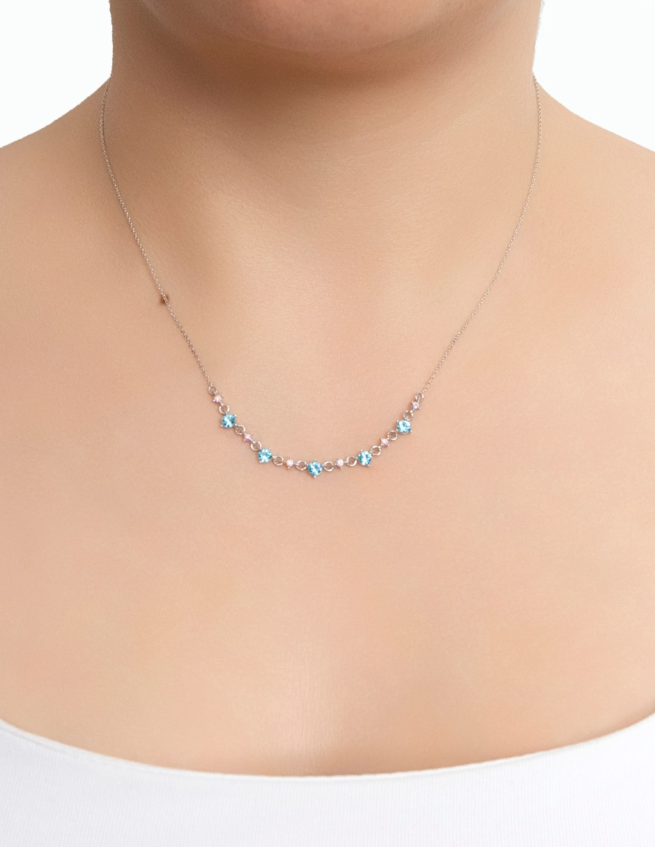 Collar chispitas aqua