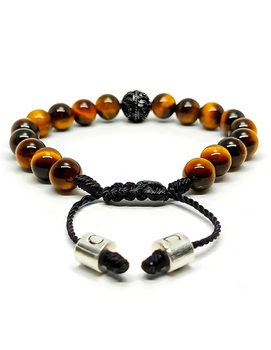 Pulsera con ojo de tigre Nabucco acabado liso 4
