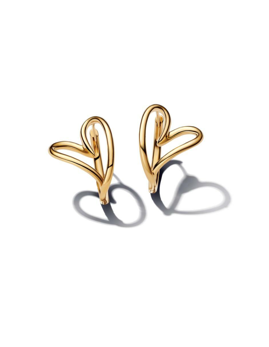 Aretes de aro de plata P 925 con acabado brillante 2