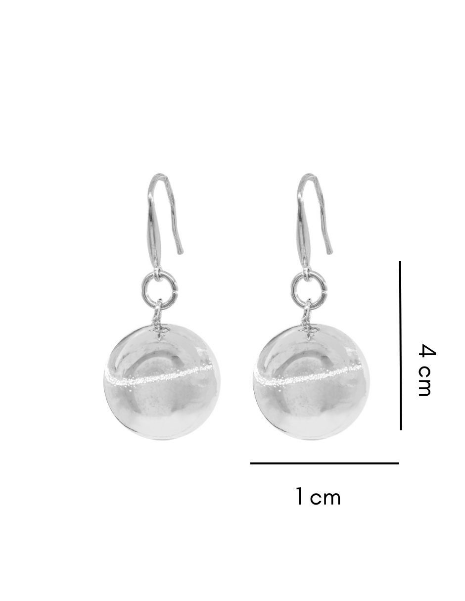 Aretes de esfera con acabado baño de rodio 3