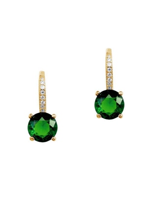 Aretes circulares de plata P 925 con acabado pavé cristal