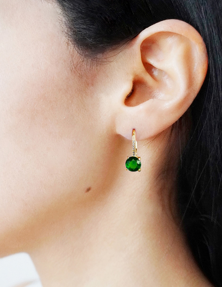 Aretes circulares de plata P 925 con acabado pavé cristal 4
