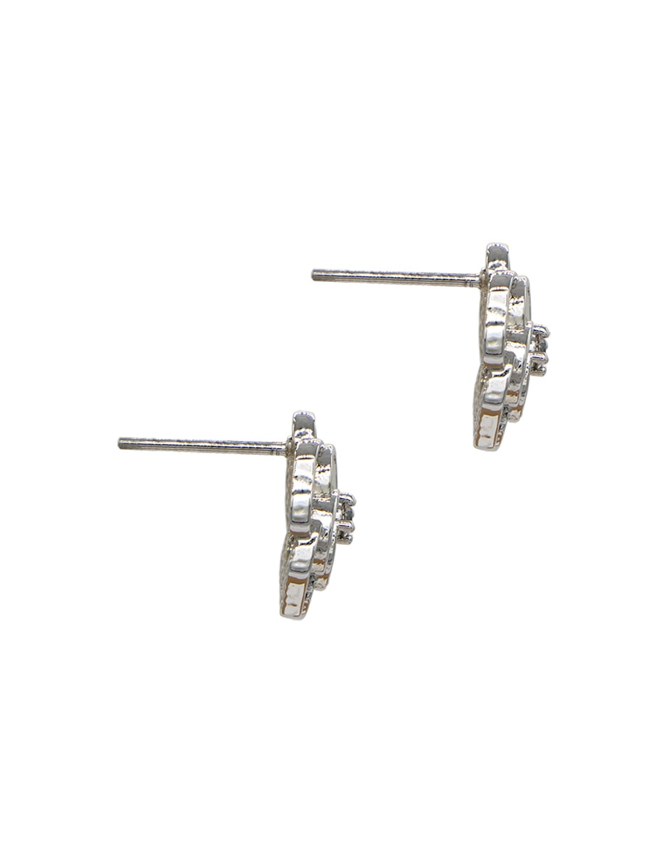 Broqueles de flor con acabado pavé madre perla 3