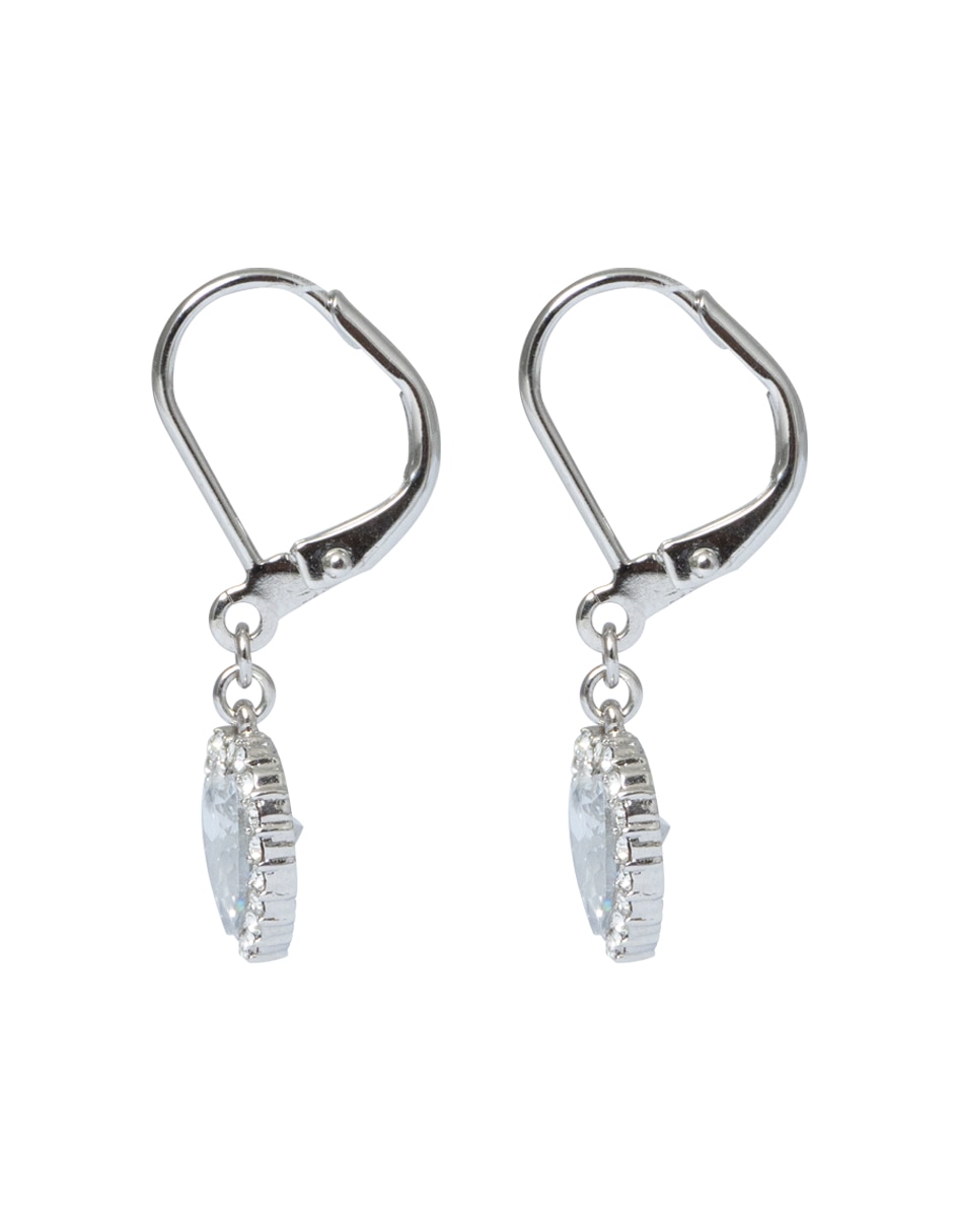 Aretes de corazón con acabado pavé cristal 3