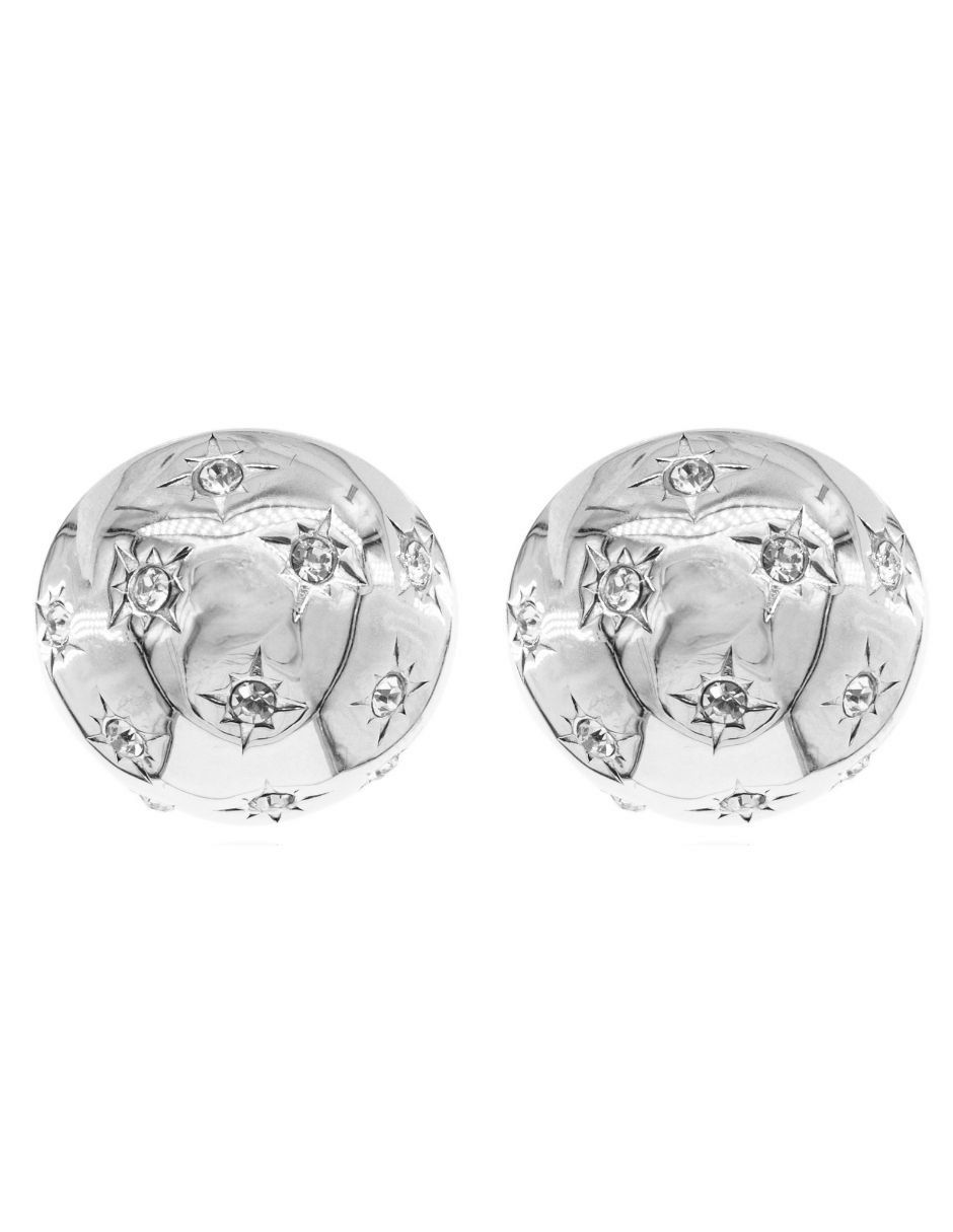 Aretes circulares con acabado baño de rodio