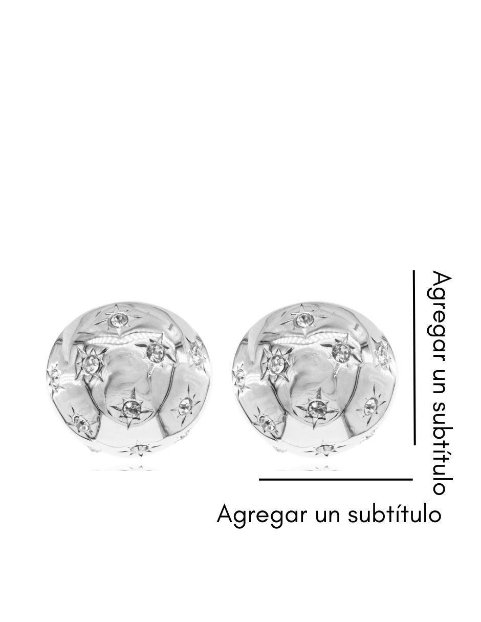 Aretes circulares con acabado baño de rodio 3