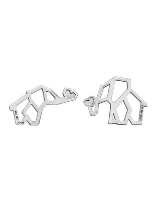 Broqueles Origami de plata P 925 con acabado plateado Broqueles Origami de plata P 925 con acabado plateado