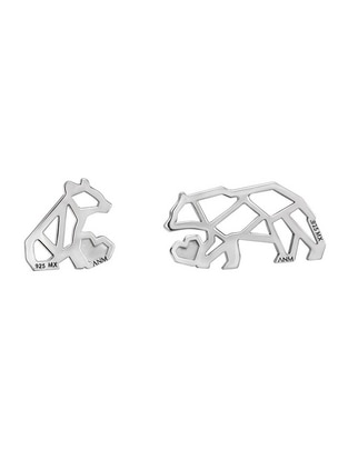 Broqueles de oso de plata P 925 con acabado plateado Broqueles de oso de plata P 925 con acabado plateado