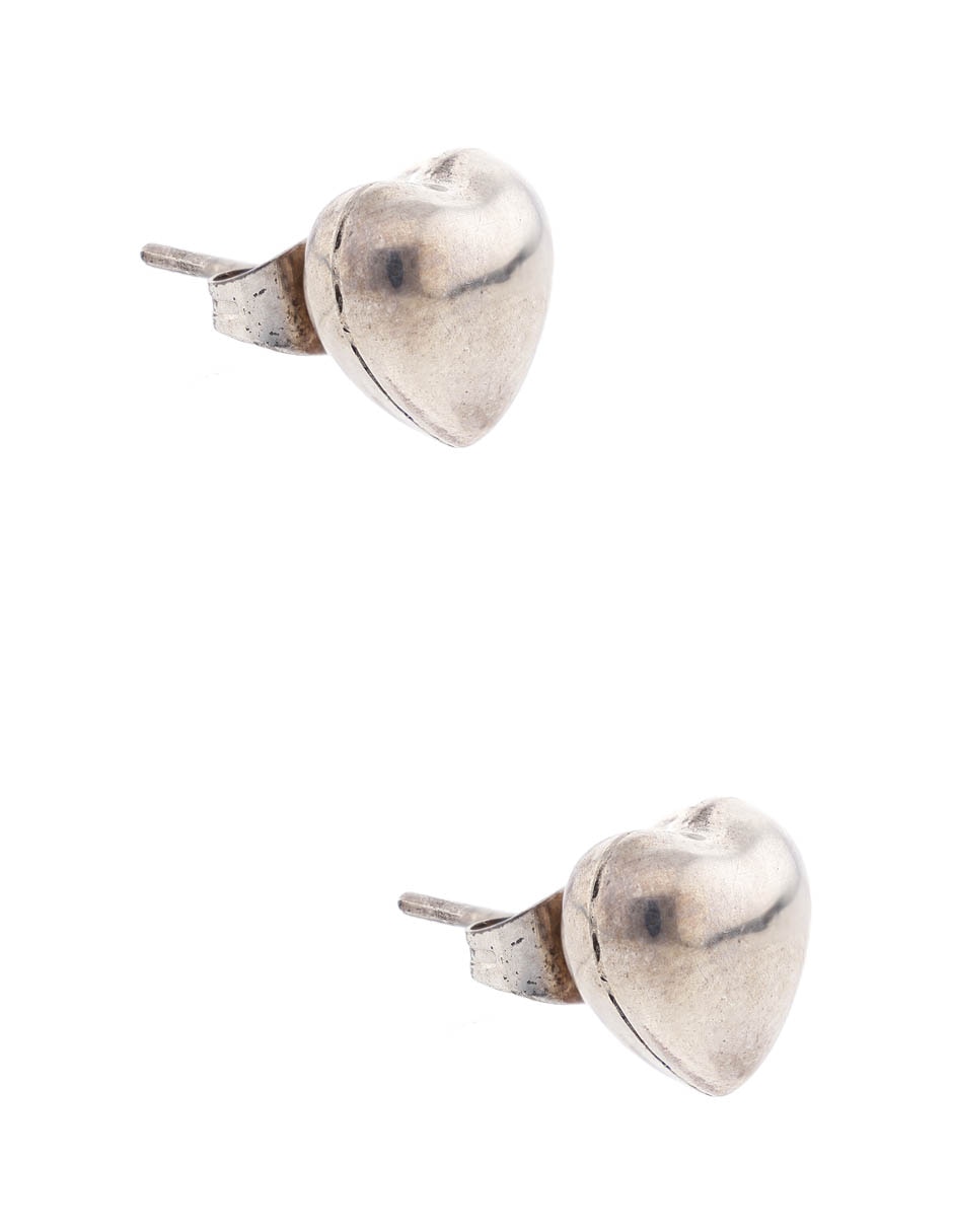 Aretes de corazón de plata P 925 con acabado brillante 2
