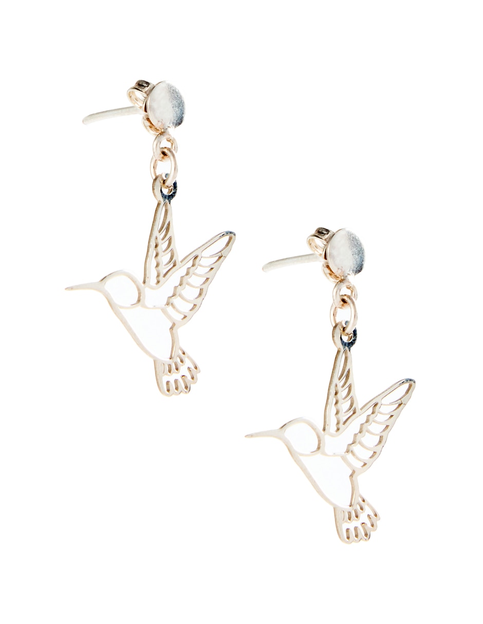 Aretes de colibrí de plata P 925 con acabado brillante 2