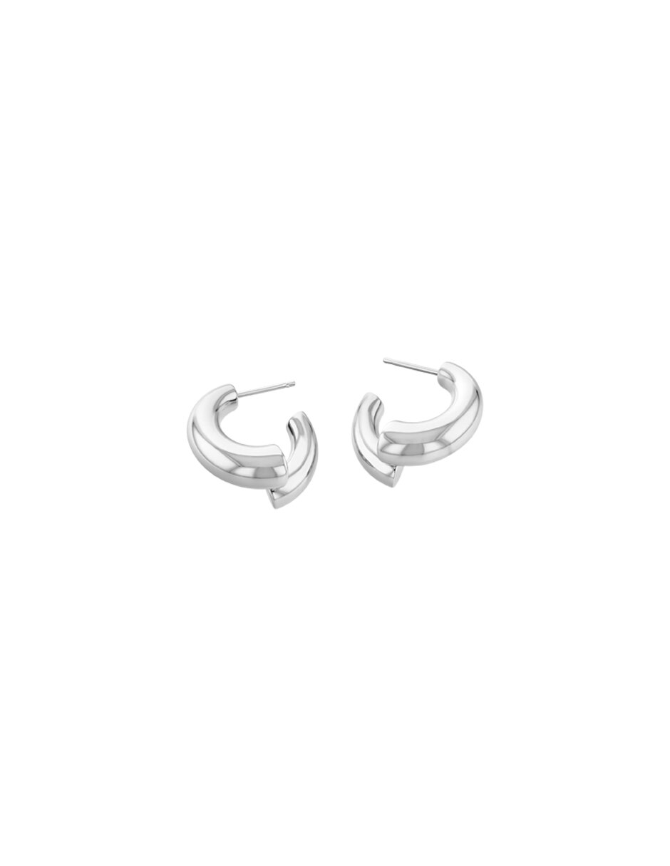 Aretes circulares Calvin Klein Spiral con acabado brillante 3