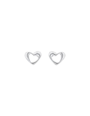 Aretes de corazón con acabado brillante